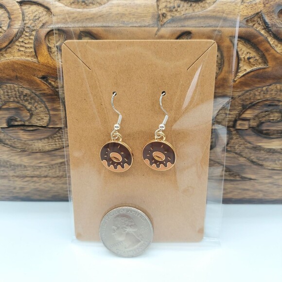 Chocolate Donut Earrings - Picture 2 of 2